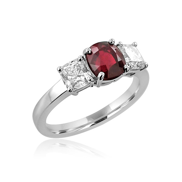 Ruby and diamond hot sale trilogy ring