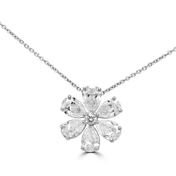 Flower on sale pendant diamond