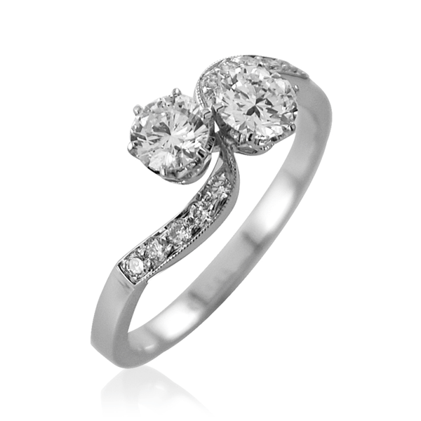 diamond ring set in sterling silver