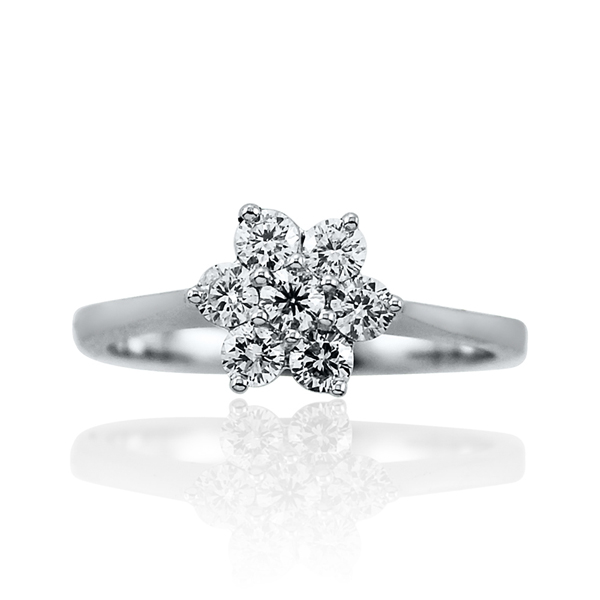 Diamond Flower Cluster Ring