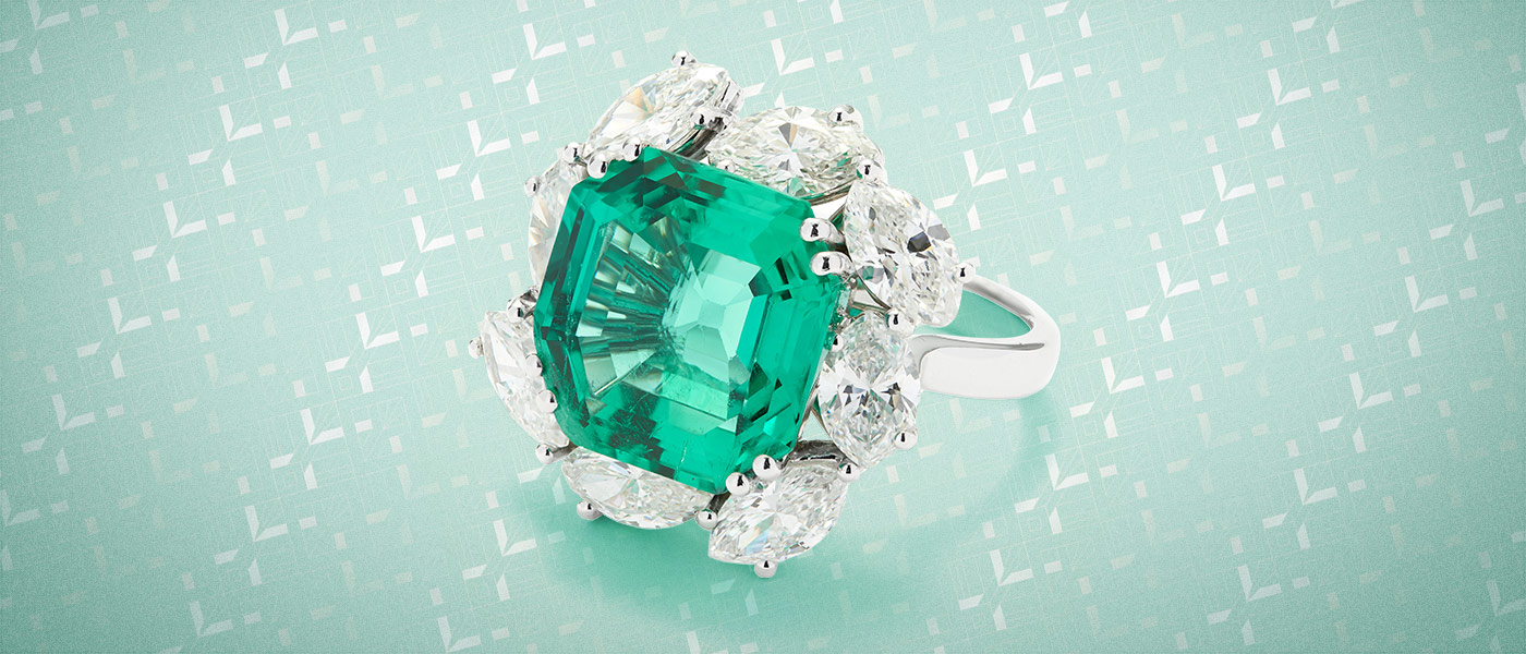 emerald with diamonds