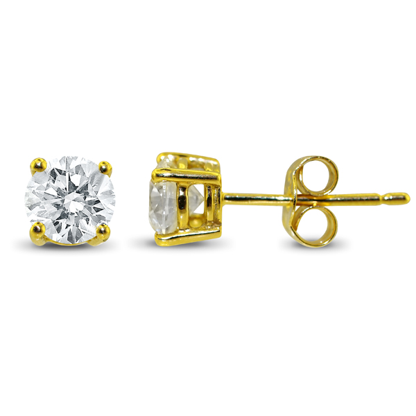 Diamond Round 0.50ct Classic Four Claw Stud Earrings