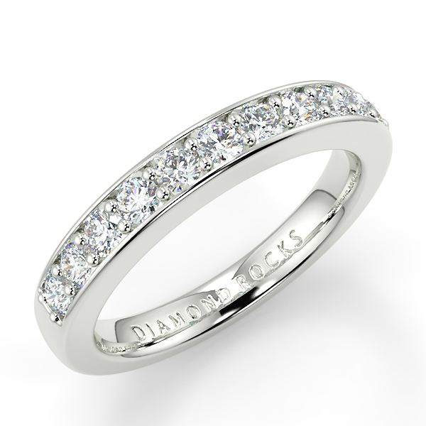 0.50ct Round Brilliant Cut Grain Set Half Eternity Ring