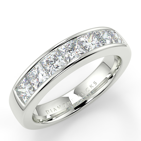 1.40ct Princess Cut Channel Set Seven Stone Eternity Ring