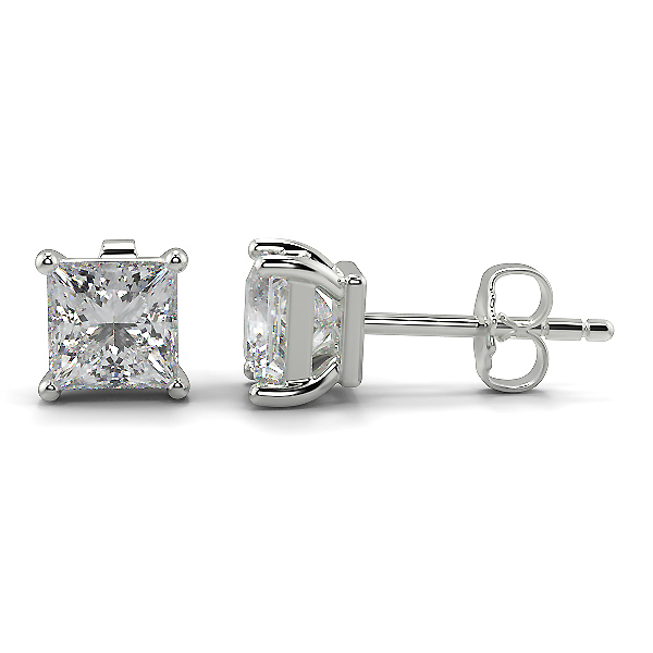 Princess cut deals diamond solitaire earrings